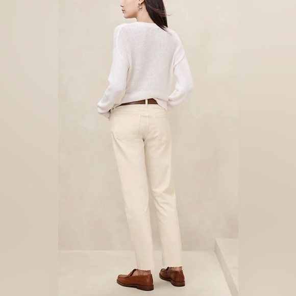 BANANA REPUBLIC Women’s Raw‎ Hem Beau Jean in ECRU Size 29 - Picture 1 of 10